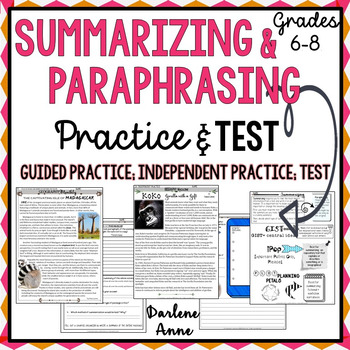 Free Paraphrasing Worksheets For Middle School Pdf